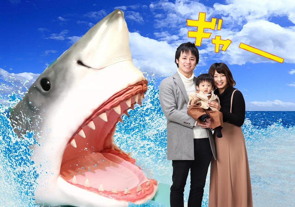 『「シャーキング」と記念撮影』2 ※画像はイメージです。