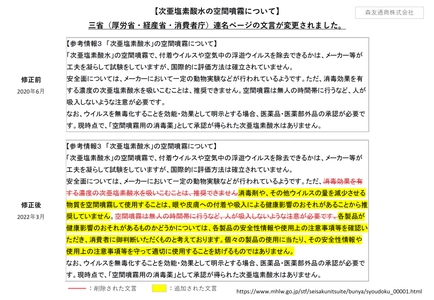 厚労省・経産省・消費者庁が 「次亜塩素酸水」空間噴霧の利用を認める　 ～更なる普及に向けてモーリスがキャンペーンを開始～