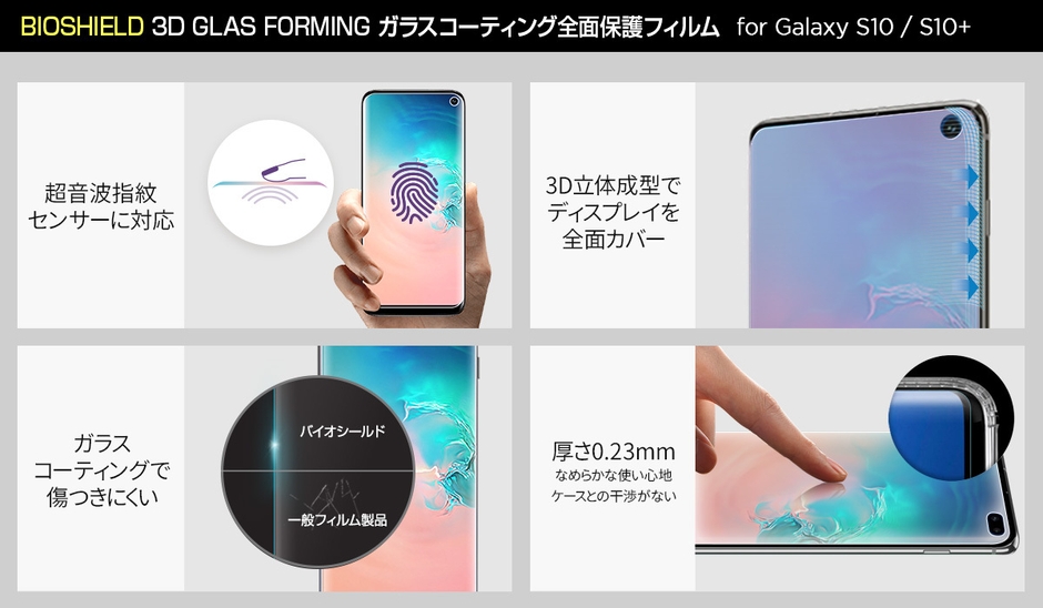 Galaxy S10/S10+専用の超音波指紋センサーに対応