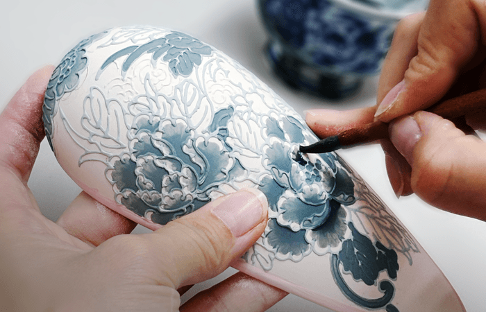 JINGOOs ブルーホワイトピオニー