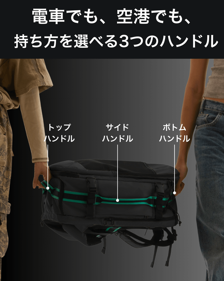 持ち方自由！シーンに合わせたハンドル