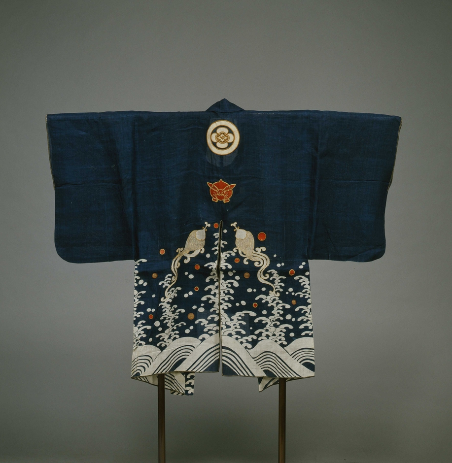 火事装束 紺麻地波兎雨龍模様　江戸時代・19世紀　アンリー夫人寄贈　東京国立博物館蔵　1月2日(月・休)～29日(日) 　平成館企画展示室