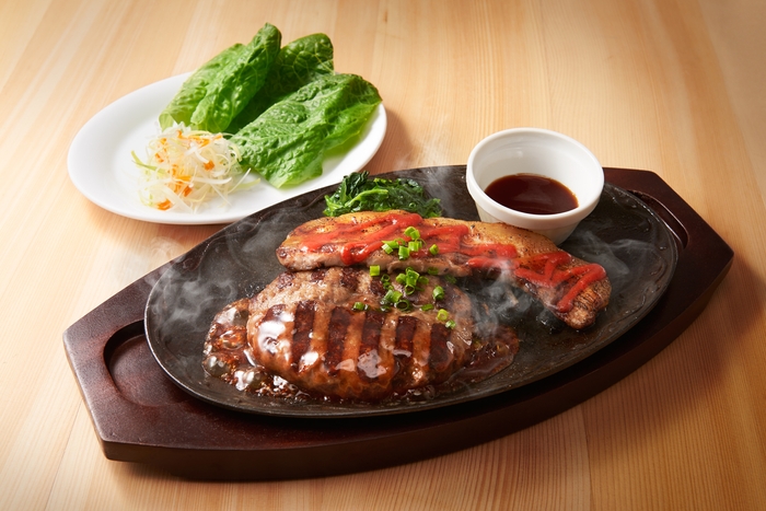 All Beef ハンバーグ&サムギョプサルステーキ~イベリコ豚使用