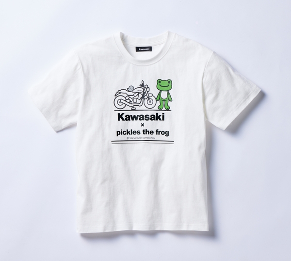 ●カワサキ×かえるのピクルス　Tシャツ 　￥5,720（税込）/Ⅿ、Ⅼ/ホワイト