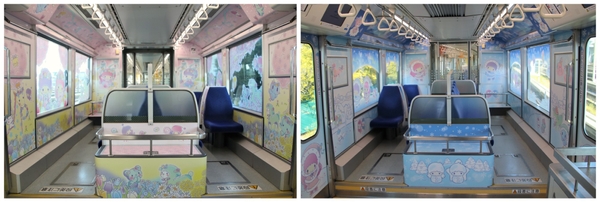 リトルツインスターズ仕様のモノレールも運行