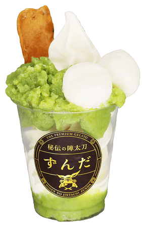 ずんだパフェ（秘伝の陣太刀）