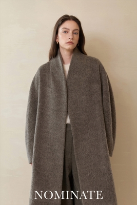 Soft Alpaca Shawl Collar Coat ￥80,010
