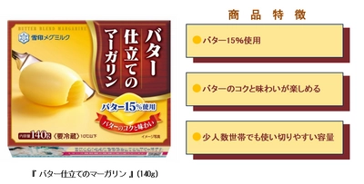 バターのコクと味わいが楽しめる！ 『バター仕立てのマーガリン』（140g）