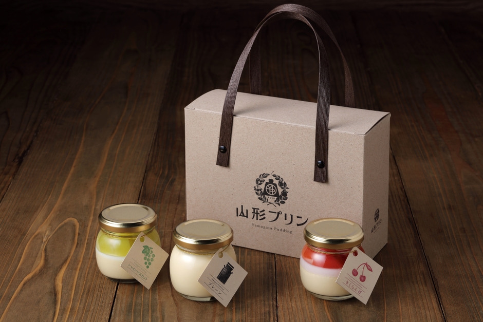 お土産に最適！クラフトバッグ入りプリン