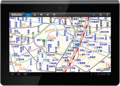 「駅すぱあと for Tablet」表示イメージ