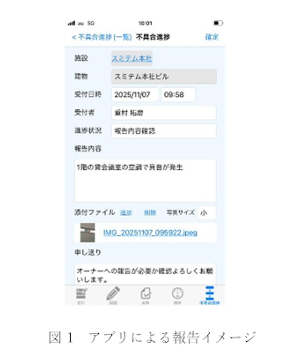 図1 アプリによる報告イメージ