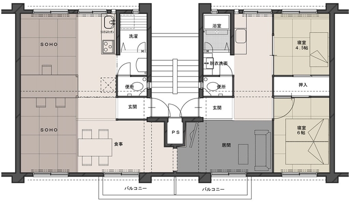 大きな開放空間(タテ)でのびのび子育て住宅