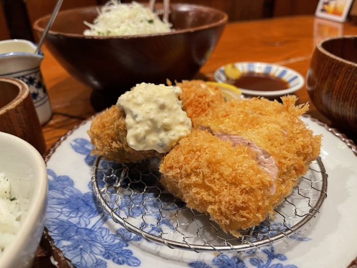 牡蠣フライととんかつ盛合せ定食