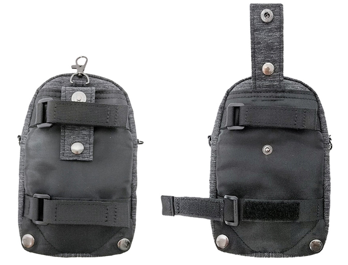 フック掛け、巻き付け、ベルト通しが可能