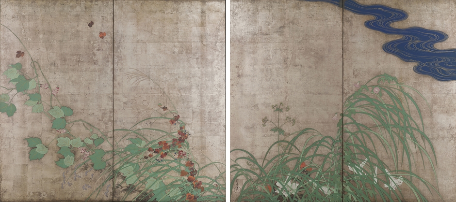 原品情報:重要文化財「夏秋草図屏風」酒井抱一筆 江戸時代・19世紀 東京国立博物館所蔵
