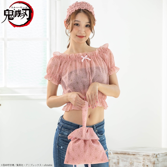 鬼滅の刃巾着型バッグ&ヘアバンドセット(竈門禰豆子)