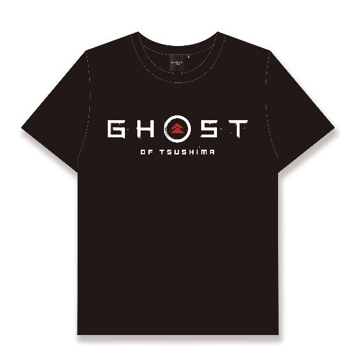 Ghost of Tsushima ロゴ&家紋Tシャツ (SAMURAIデザイン)ブラック表