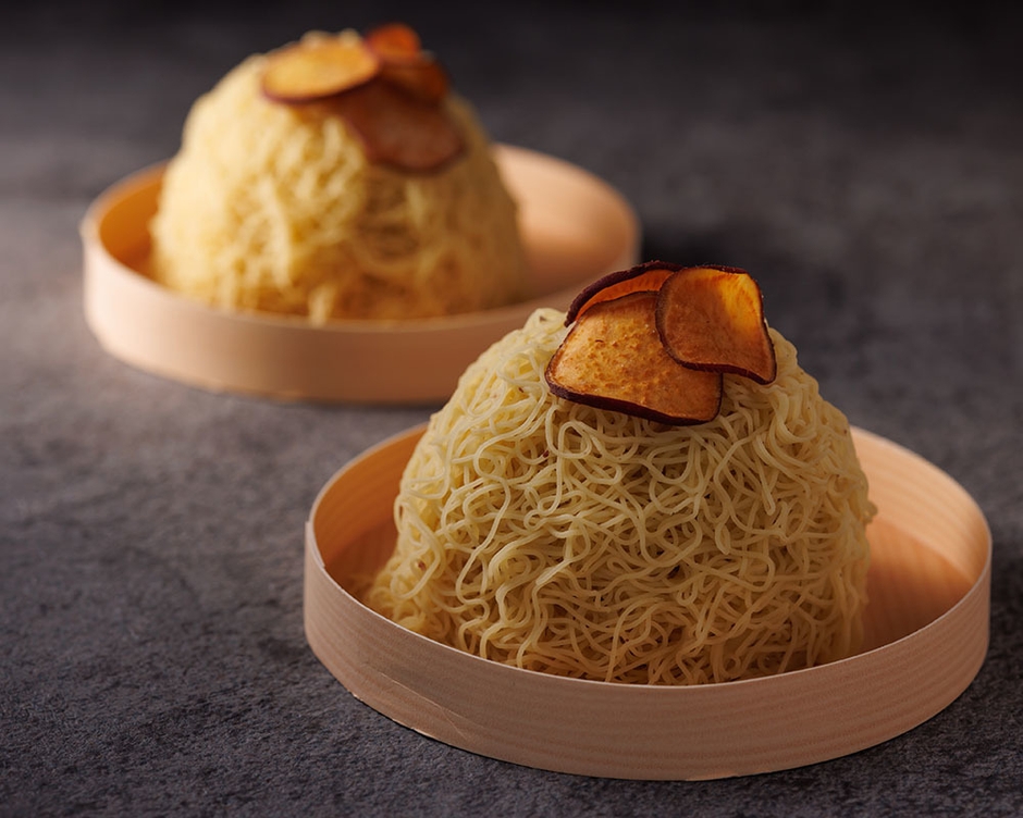 <銀座 芋山>「生搾り芋モンブランケーキ」