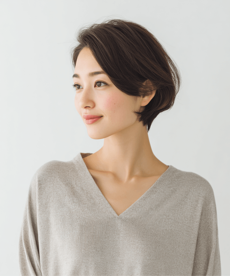 大人ショートボブモデル