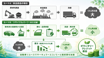 新品とリサイクルパーツ比較図