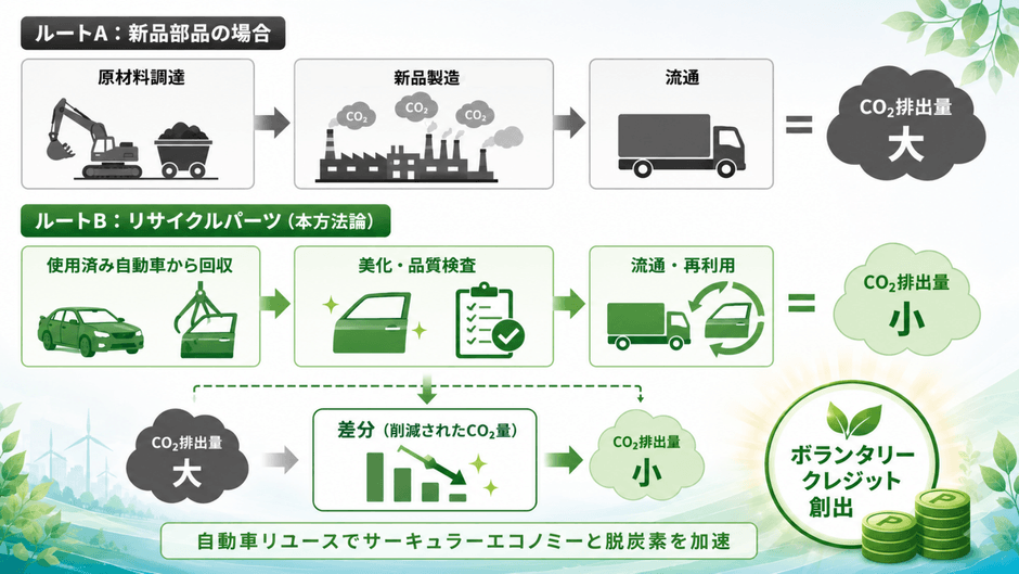 新品とリサイクルパーツ比較図