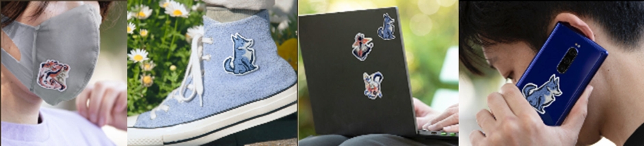 モンスターハンターライズ2way刺繍ワッペン（熱粘着可能のステッカー）使用イメージ