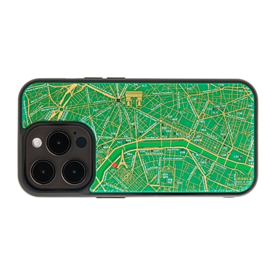 FLASH Paris回路地図 iPhone 15 Proケース 緑