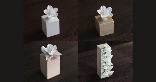 世界に同じものが二つとない。磁器彫刻作家が手がける桜・わすれな草のアートオーナメント4種が登場 - 予約受付開始