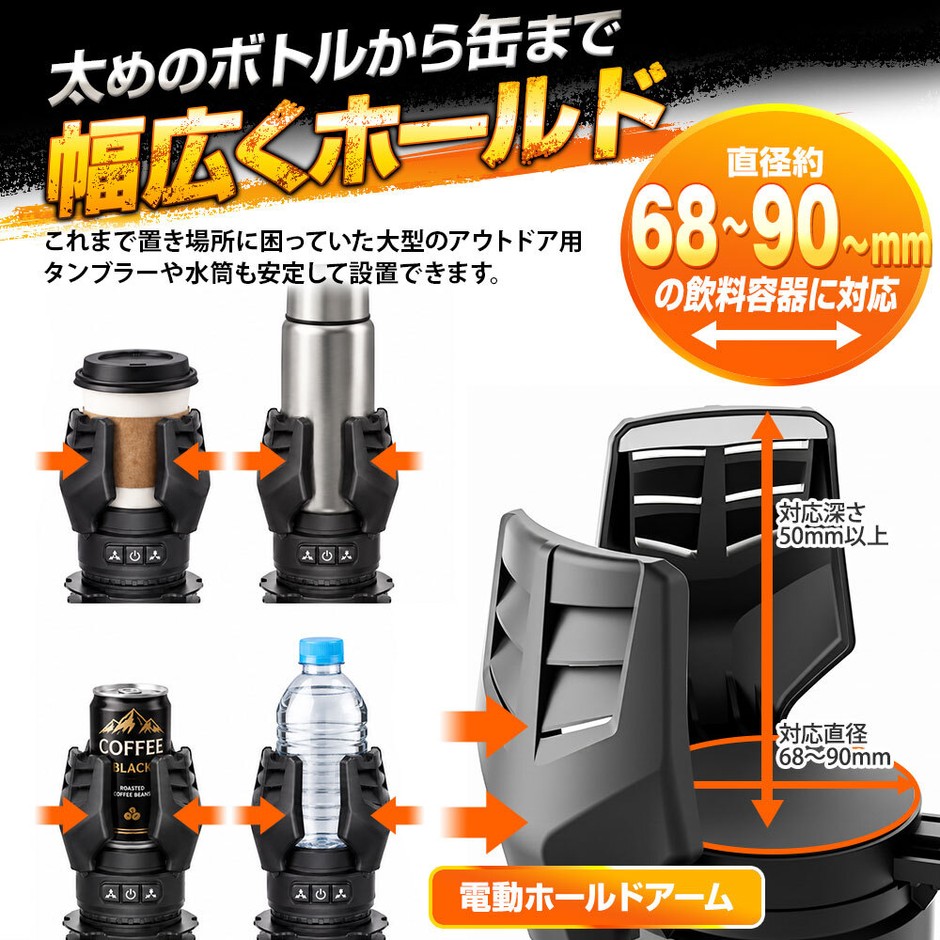 MAXWIN K-CUP03 製品特徴：直径68〜90mmの容器に対応