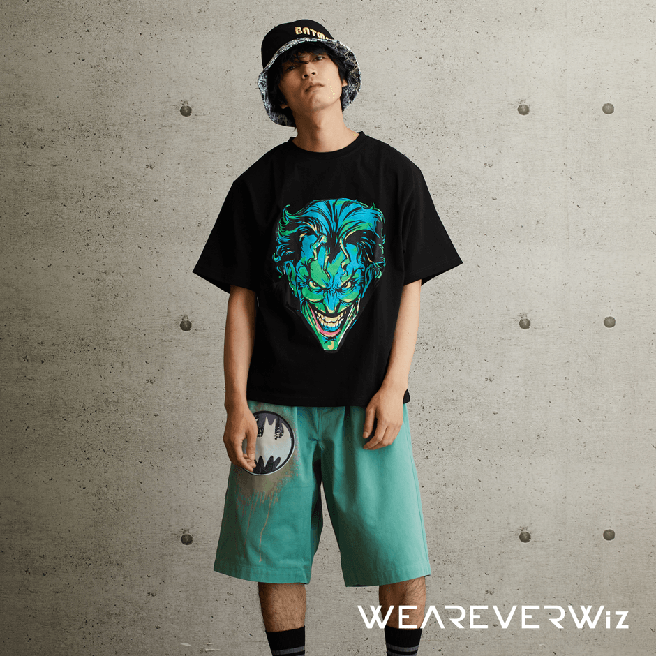 DC ジョーカー (フェイス) Tシャツ ブラックト (S~XL)