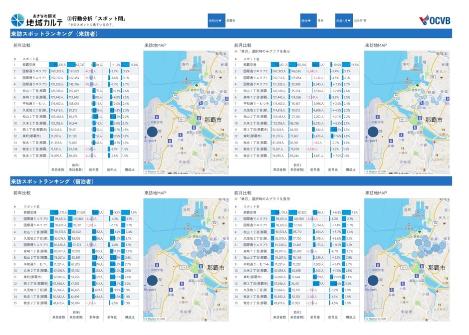 PDFサマリー版の出力例(スポット間の行動分析)