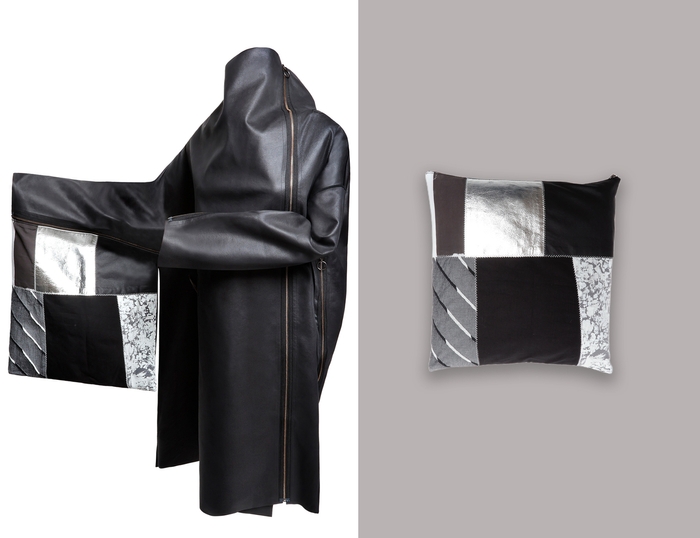 コートストール(ウルトラスエード(R))+キモノ袖になるクッションカバー(前面)