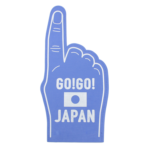 「応援フォームフィンガー Japan ブルー」価格：429円／手にはめて使用するインパクトのある応援グッズ。