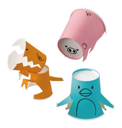 紙コップどうぶつ(イメージ)