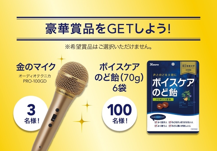 歌って!採点チャレンジ!キャンペーン賞品