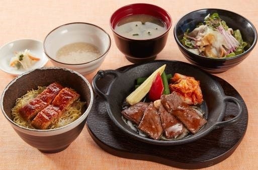 ごちそう三昧御膳［国産牛焼き肉・うなぎ蒲焼き・黒豚冷しゃぶ］