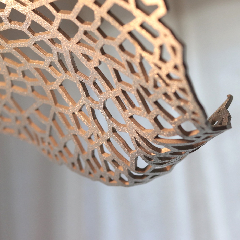 錫のペンダントライト　葉5