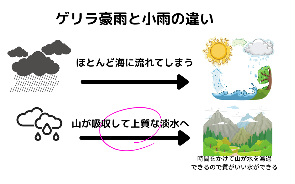 濾過してきれいになる水