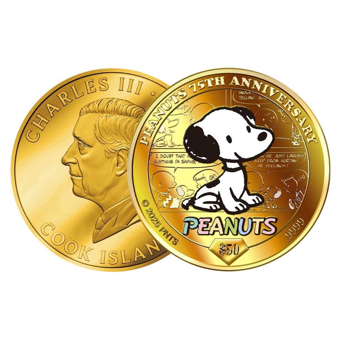 スヌーピー75周年金貨表裏