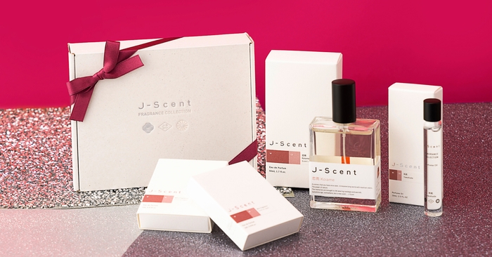左がJ-Scent オリジナルギフトラッピングBOX(オンラインストアLUZ-Store限定品)