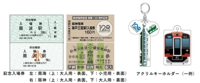 -南海電気鉄道創業140周年×阪神電気鉄道開業120周年- 記念入場券セット・記念グッズを発売します！