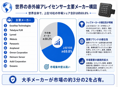 図.   赤外線アレイセンサ, グローバル市場の競争環境