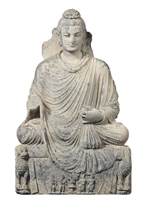「菩薩坐像」(クシャン朝) 2~3世紀