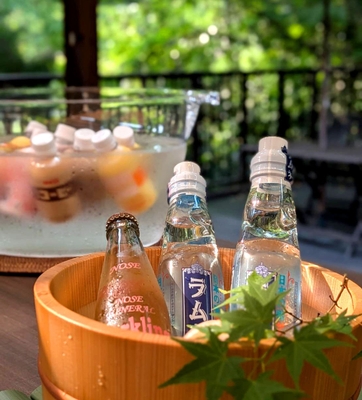 ラムネなどのソフトドリンクがお一人様1本無料