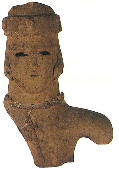 観音塚古墳の名前の由来となった人物埴輪(大田区立郷土博物館1992『大田区古墳ガイドブック―多摩川に流れる古代のロマン―』より)