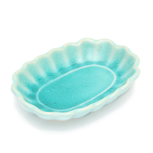「小皿 Flower LIGHT BLUE」価格：209円／サイズ：W8.8×D6×H1.5cm