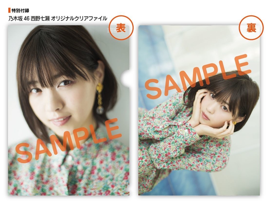 特別付録:乃木坂46 西野七瀬 オリジナルクリアファイル