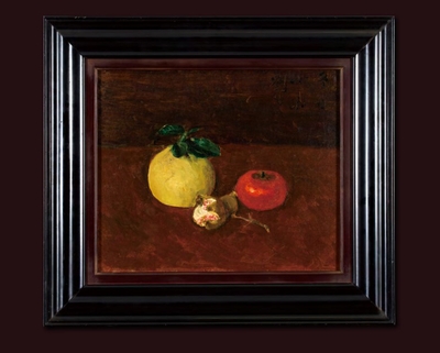LOT081 岸田劉生 冬日小品 キャンバス・油彩