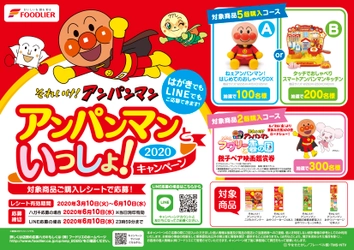 3月10日から実施 アンパンマンといっしょ！キャンペーン2020 　新作映画鑑賞券・アンパンマングッズが当たる！