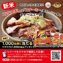ななつぼし×味の素(株)共同キャンペーン開催！ ～新米「ななつぼし」と「スチーミー」豚チャーシュー用で チャーシュー丼をおいしく食べよう！～